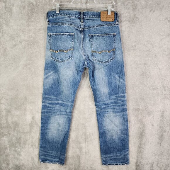 Mens American Eagle Outfitters Slim Straight Blue Denim Jeans Size 31X32 - Picture 6 of 11